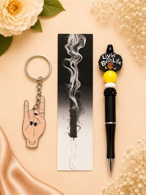 Rock On Hand Gesture Keychain Set